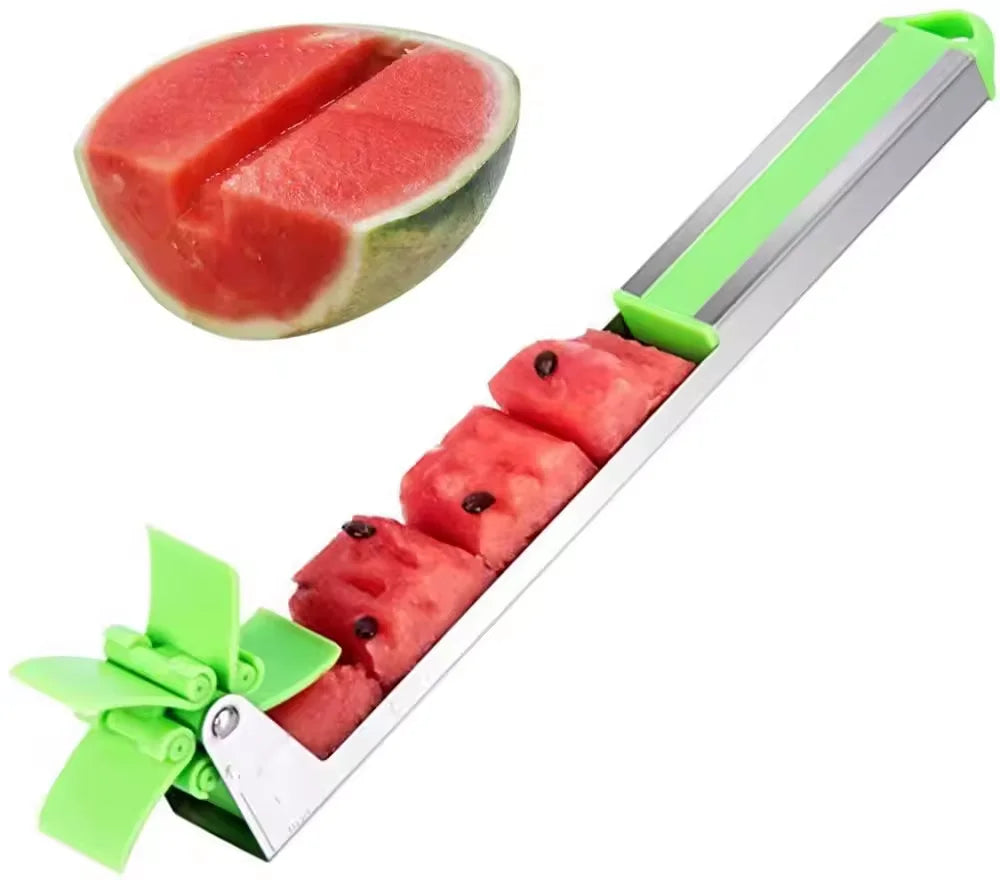 Hot Selling Stainless Steel Vegetable Fruit Cubes Slicer Watermelon Windmill Cutter Easy Control Multi-Function Kitchen Tool