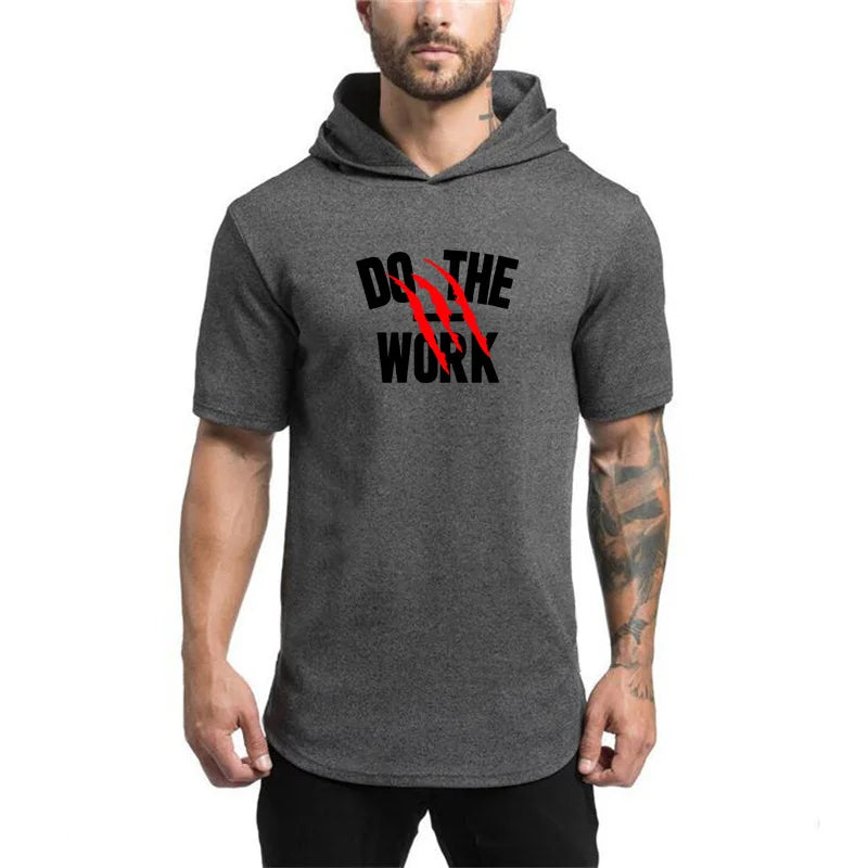 Bodybuilding Custom Print T Shirt Men Gym Crew Neck Tshirt Fitness Hoodie Shirt Plain Short Sleeve Tops Workout Cotton Clothi