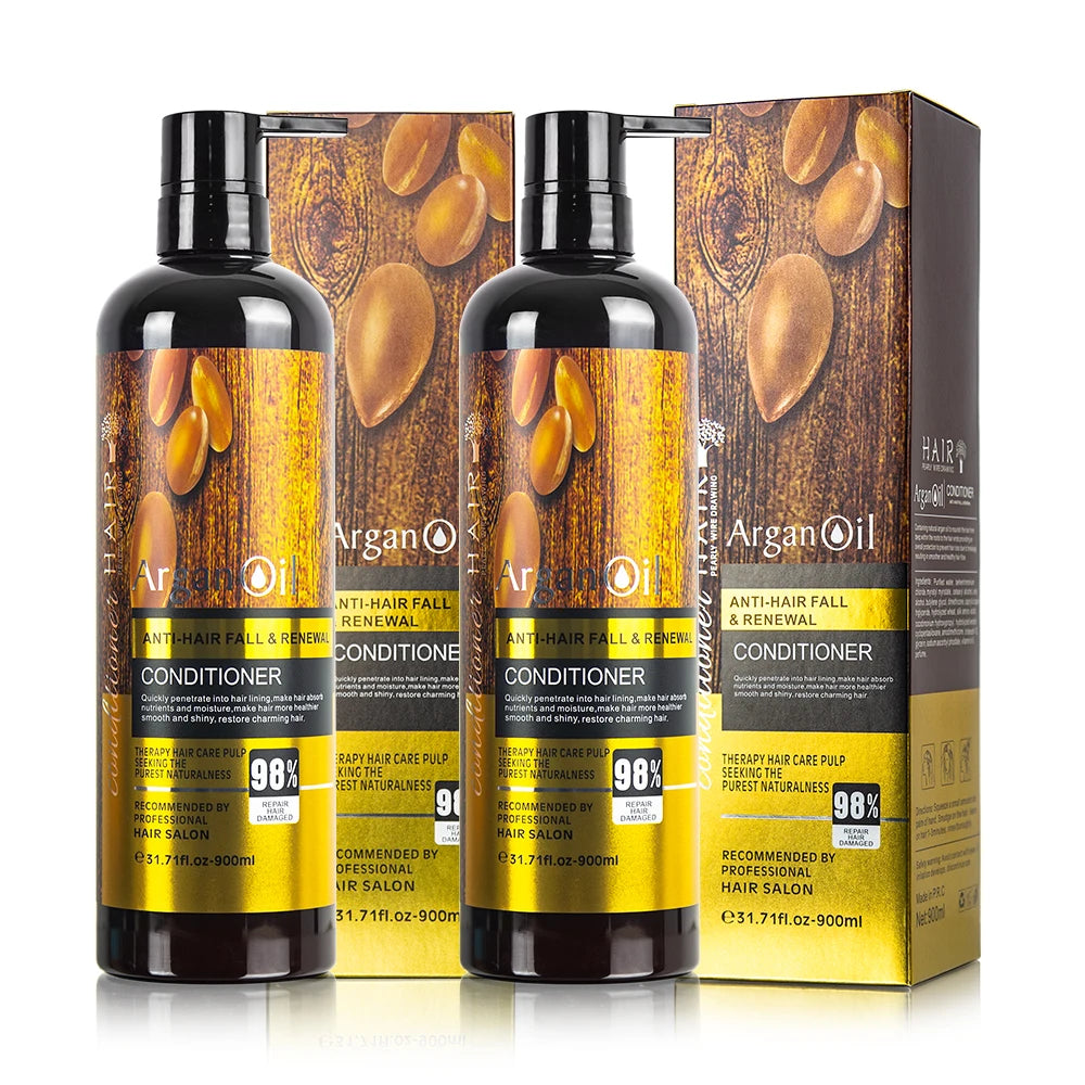 Low Moq Shampoo Manufacturer Private Label Hair Care Set Sulfate Free Argan Oil Curly Dry Hair Shampoo and Conditioner