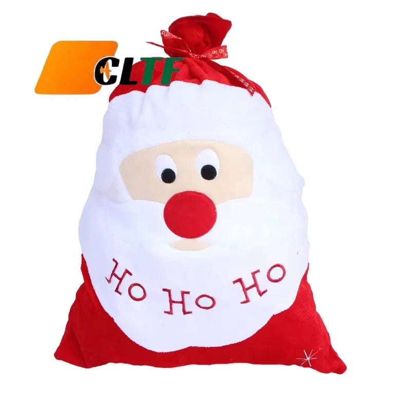 Wholesale 68*50cm Large Size Christmas Ornaments Velvet Material Santa Claus Christmas Candy Bag Gift Bag Christmas Gift Bag