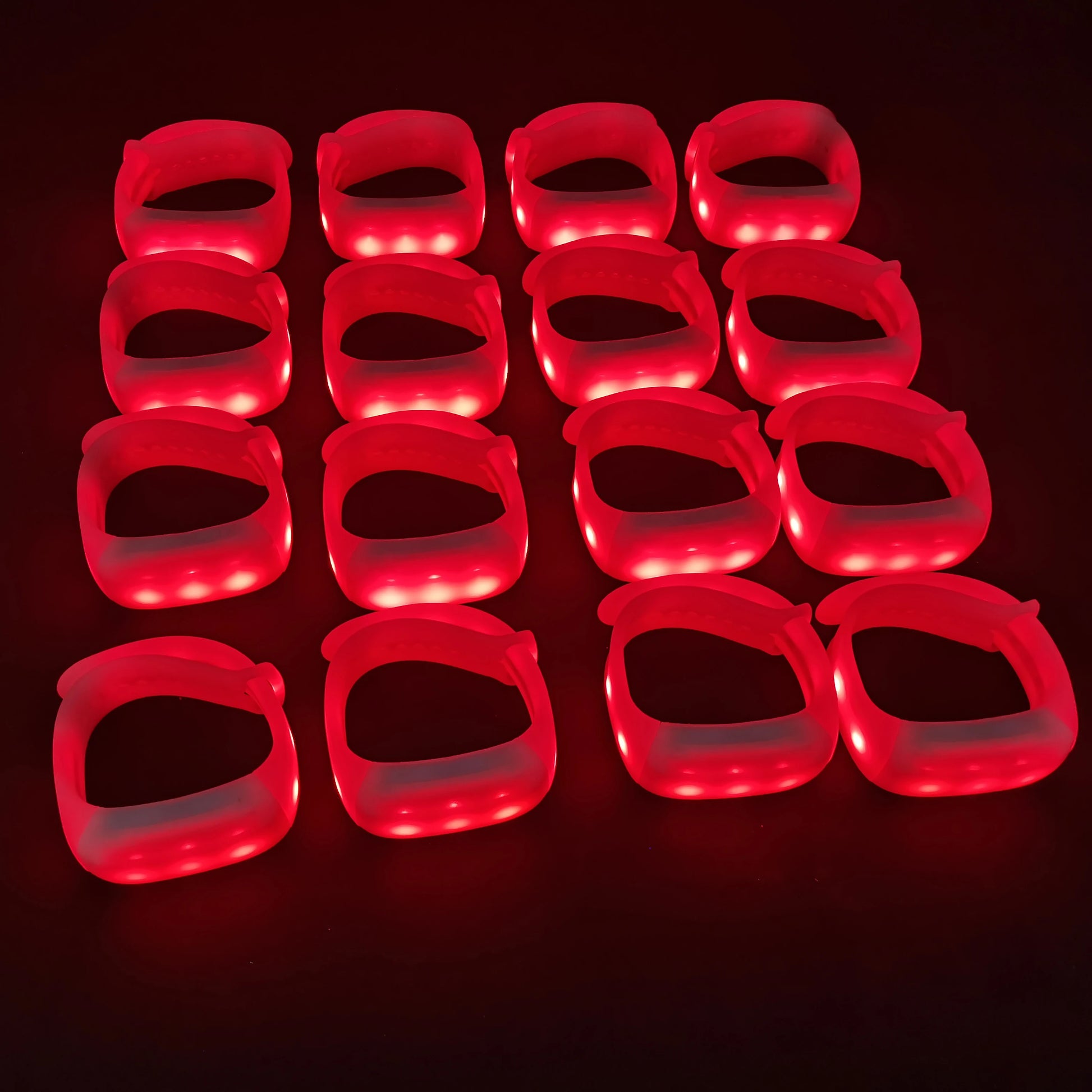 Programmable DMX512 Remote Controlled RGB LED Bracelet 11/5 Light Adjustable Size 48H Battery Life-Portable Silicone ABS for