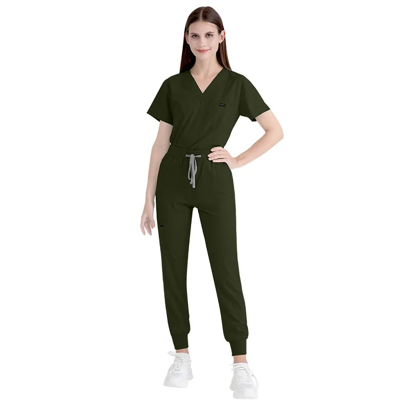 In Stock 42122 Stretchy Two Piece Bathing Suits for Women Womens Casual Suit Pants Suit Uniform Scrubs Women