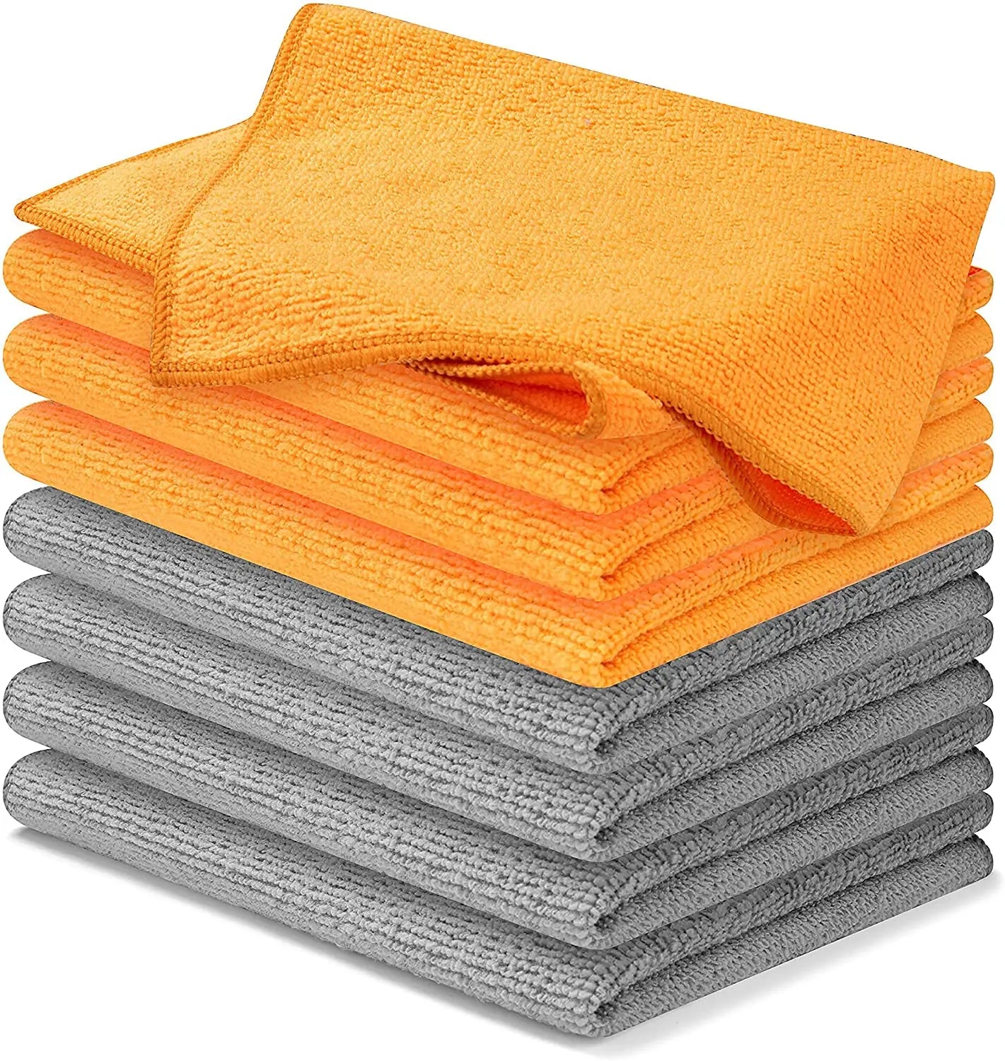 Customized Logo16x16 Inch Orange Grey Ultra Absorbent Weave Towel Grime Liquid Traps for Streak-Free Mirror Shine Car Towel
