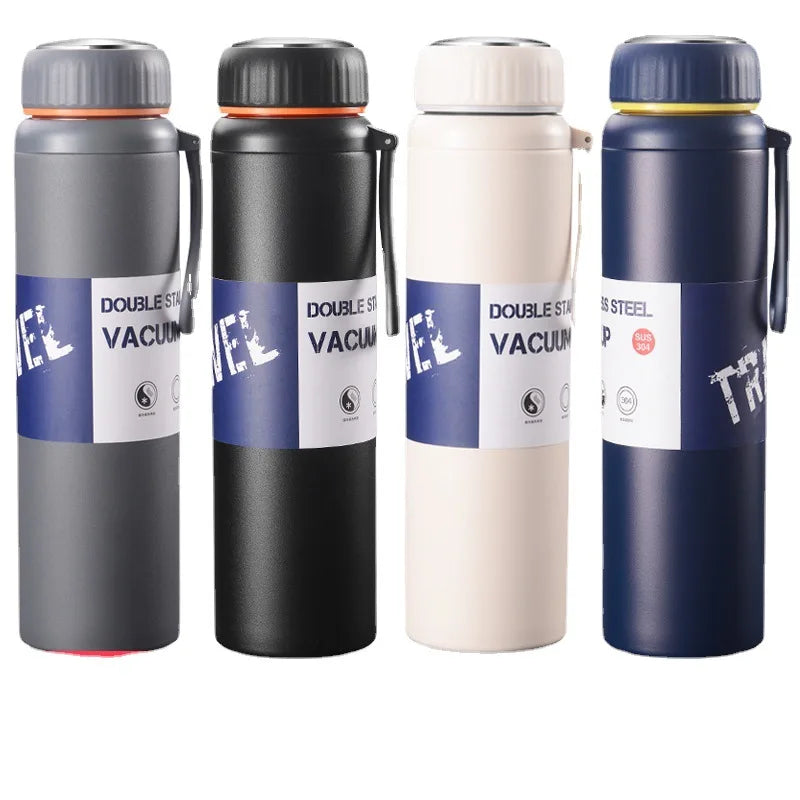 800ML 1L Stainless Steel Large Capacity Insulated Water Bottles Thermal Flask Portable Outdoor Kettle for Sports With Tea Fil