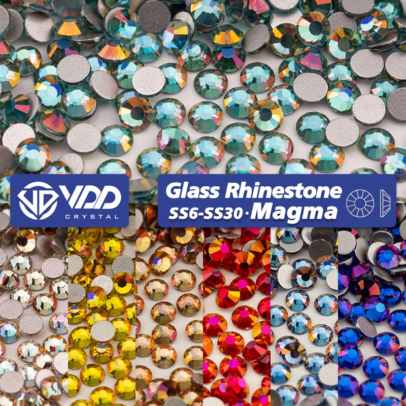 VDD SS6-SS30 New Magma-Color Glass Rhinestones Crystal Flatback Strass Stones Glitter DIY Crafts Decoration Nail Art Accessor