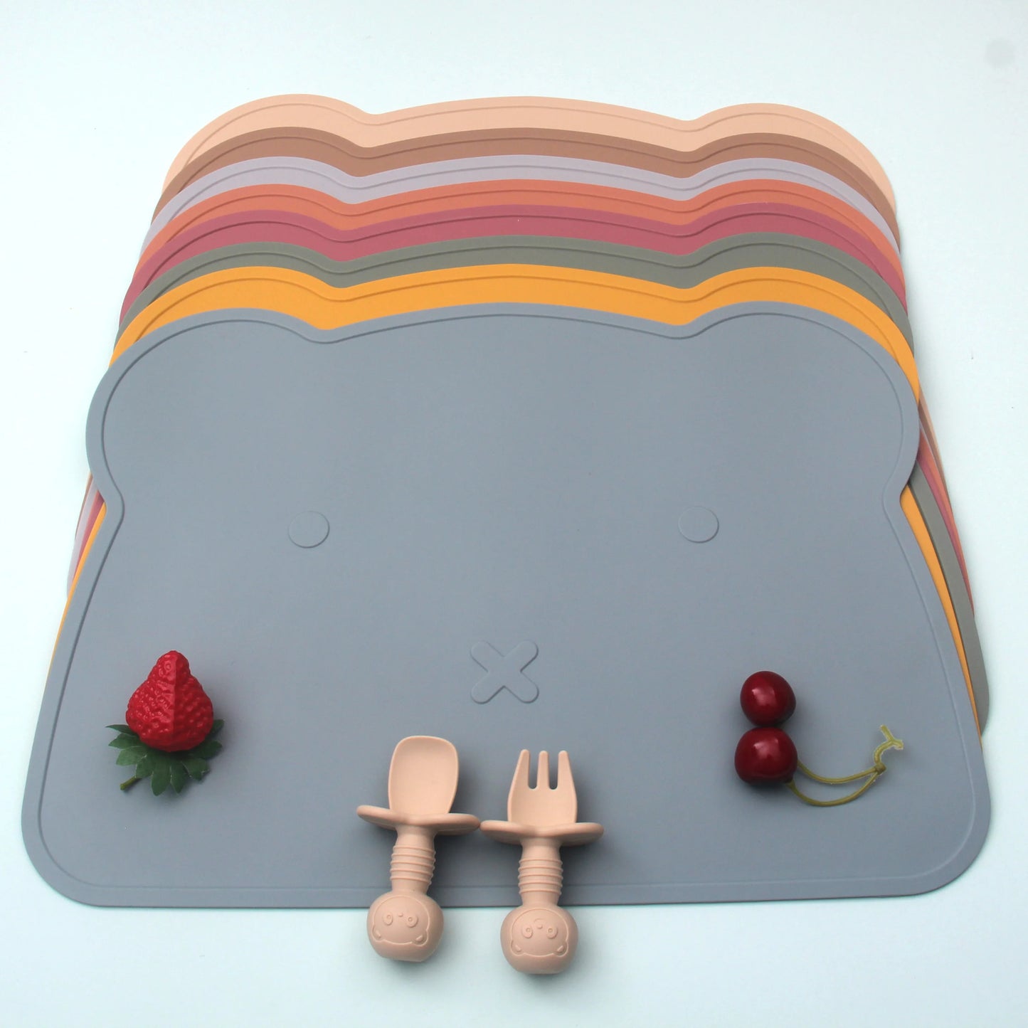 Children Toddler Classic Eco-Friendly Large Suction Highchair Kitchen Dining Table Mats Round Silicone Placemat for Kids