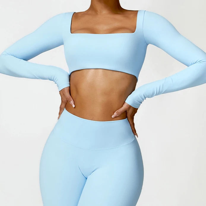Custom Logo Women's Tight Fitting Long Sleeved Yoga Outdoor Fitness Top
