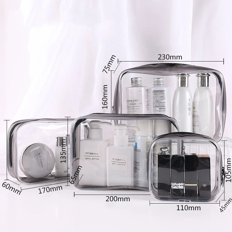 Customized logo Waterproof Wash Cosmetic Sample case clear Travel Toiletry Bag Pvc Small Makeup Pouch