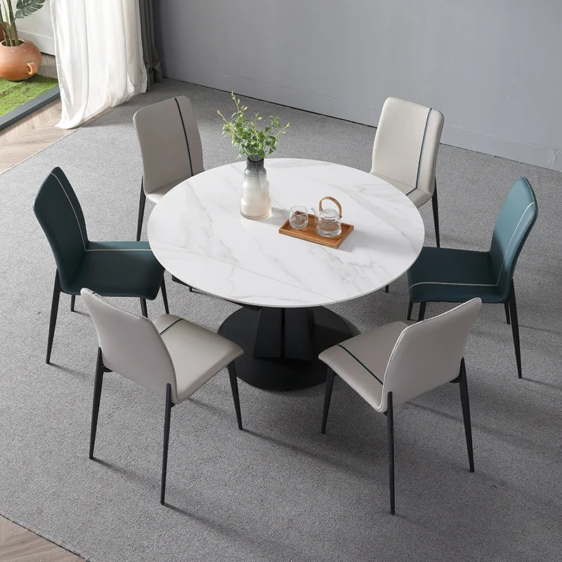 Modern French Luxury Stone Slab Dining Table Suit Rectangular Stone Slab Top Table for Family Living Room Hotel