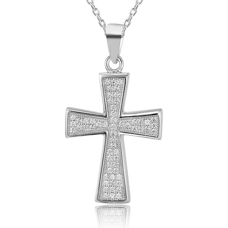 Cross Pendant in 925 Sterling Silver Cubic Zirconia Cross Pendant for Women Jewelry for Women Catholic Faith Christian  Penda