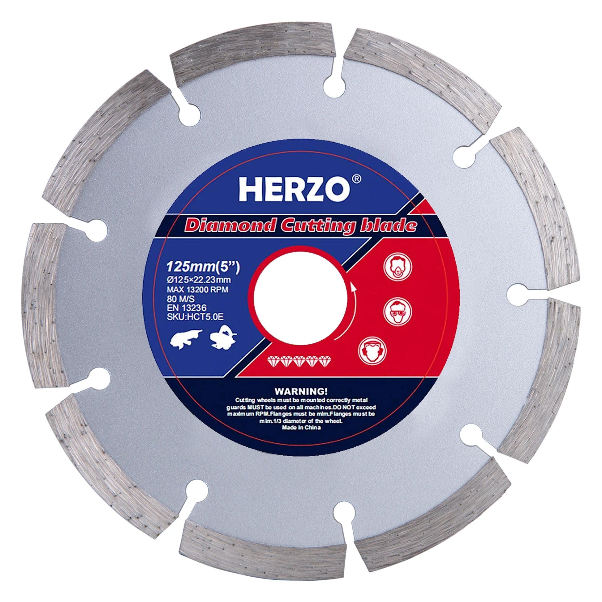 HERZO 125mm Cold Pressed Diamond Cutting Blade Dry Cutting Tool for Angle Grinder OEM Customizable