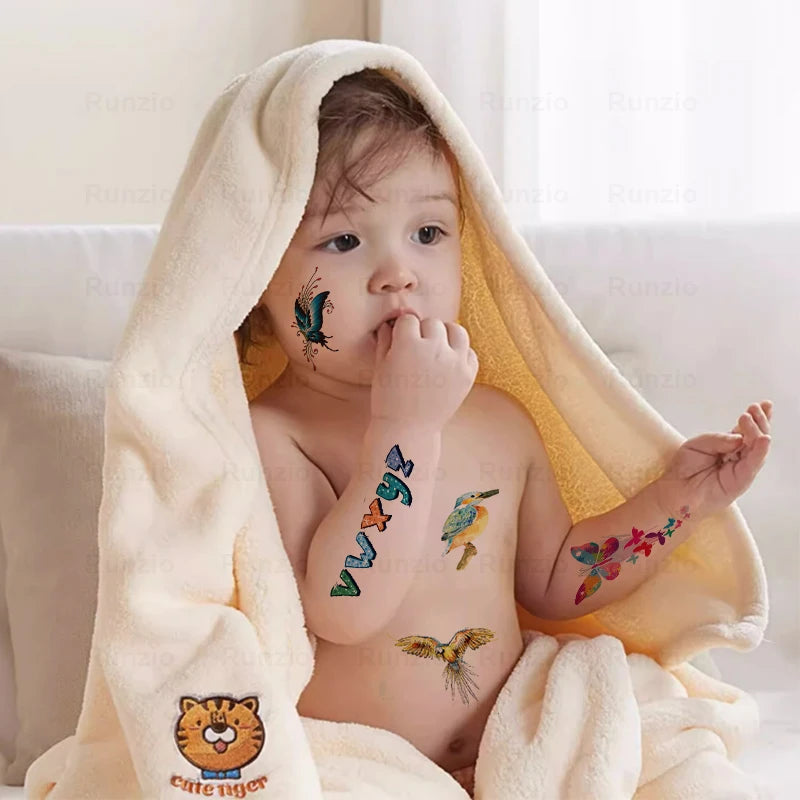 Waterproof Full Color Custom Temporary Tatoo Sticker Glitter Tattoos for Kids