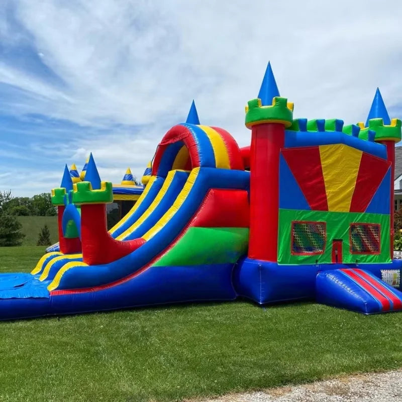 Commercial Use Inflatable Waterslide and Bounce House with PVC Material and Giant Features for Sale