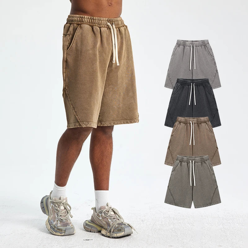 Custom Logo Unisex Loose Design Knee Length Cotton Sweat Shorts Casual Wear 430G French Terry Sweat Shorts