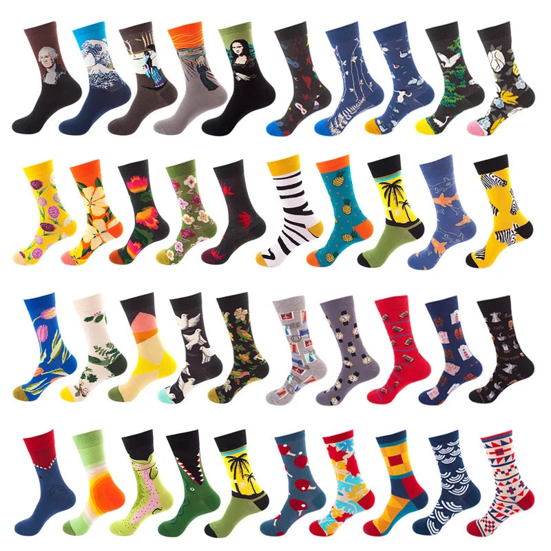 New Trend Fancy Tube Popular Printed Cartoon Knitting Anime Fancy Socks for Men