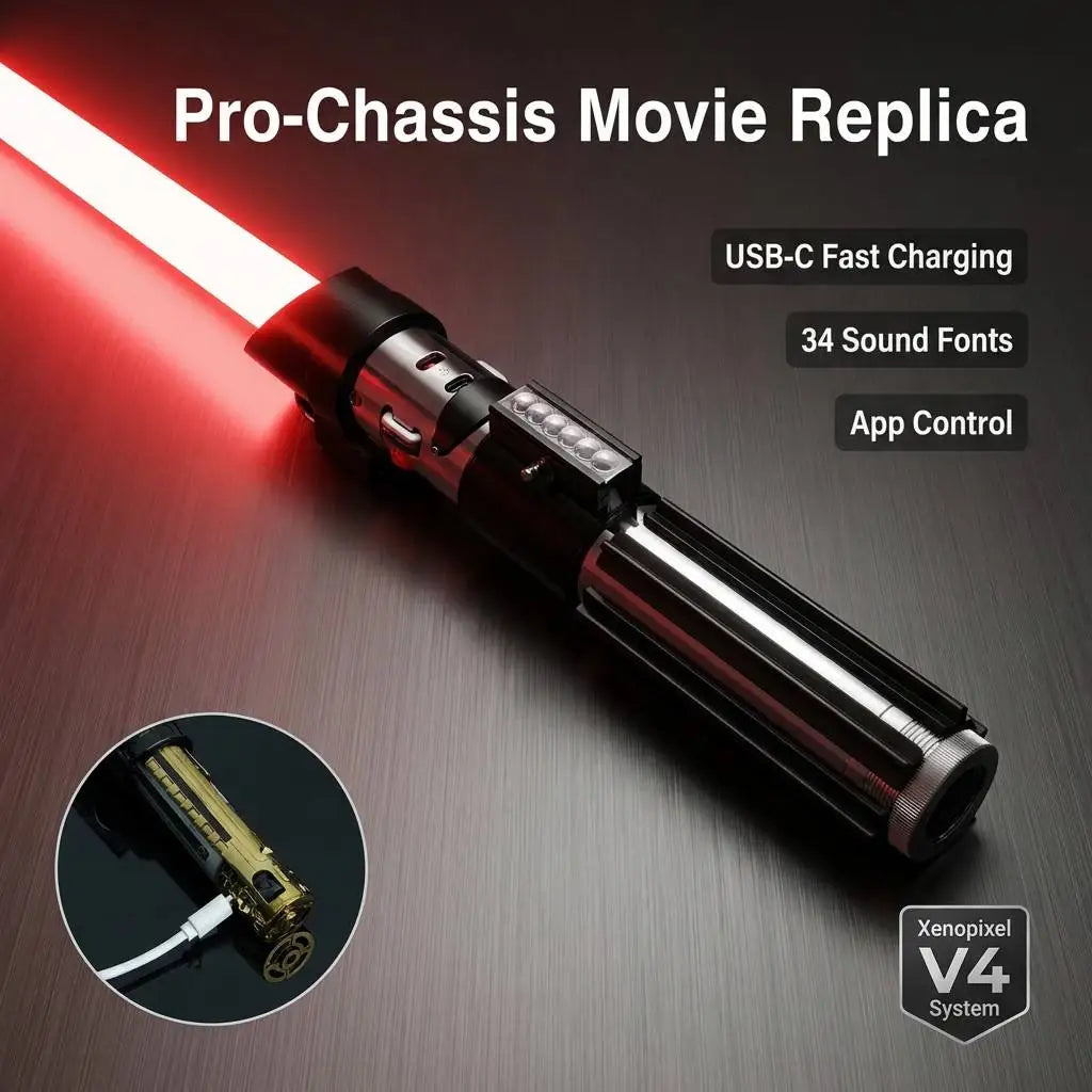 Wholesale Xenopixel Neopixel Lightsaber Vader Style 34 Sound Fonts Metal Hilt Heavy Dueling Laser Sword Smooth Swing