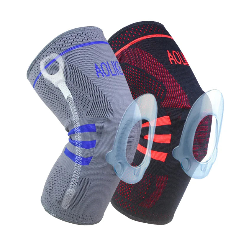 Aolikes #611 Wholesale Cotton Knee Braces Thin Silicone Padded Support Sleeve Protective Stabilizer for Adult Sports Protecti