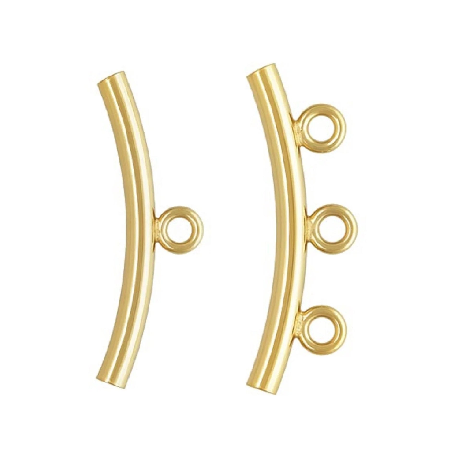 GP 14K Gold Filled Curved Tube With Ring Permanent Jewelry Chains for DIY Accessories Necklace Bracelet Supplies Wholesale