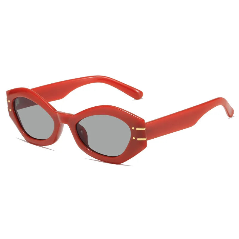 Spring Cat Eye Sunglasses Uv400  Fashion Polygon Sunglasses Jelly Color Female Shades Sunglasses Women