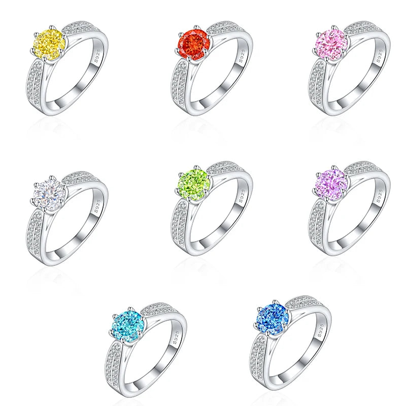 Latest Design Rhodium Plated CZ Stones Women Promise Wedding Silver Rings Factory Direct Sale Band Eternity Fine Jewelry