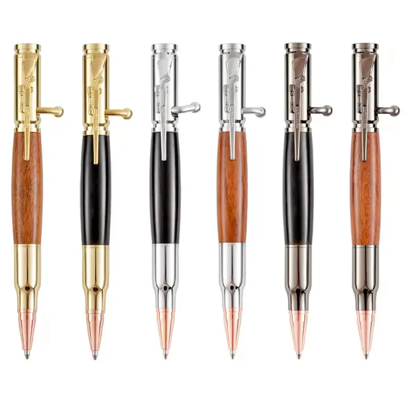 2026 Hot Sale Toy Gun Pen Wood Bolt Action Metal Rifle Clip Ballpoint Pen for Funny Souvenir