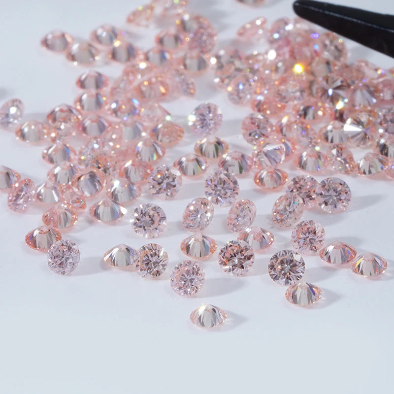 Fancy Pink Diamond 1.4mm-3mm Round Melee Sizes Hpht Diamond for Band Gold Jewelry Loose Diamond