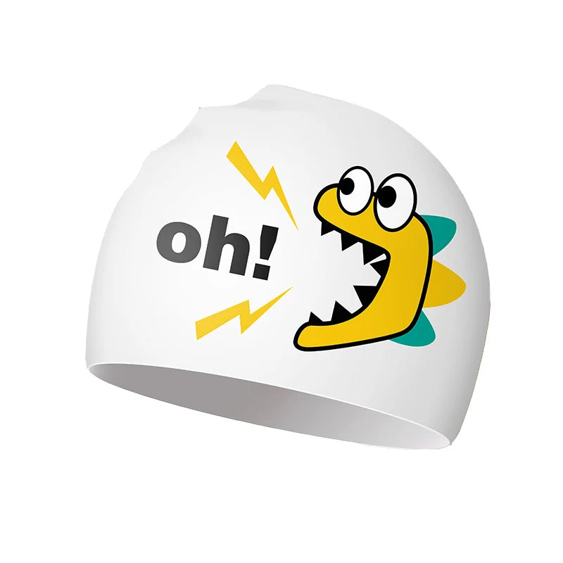 Good and Vivid  Printing Silicone Swimming Cap With Customized Logo