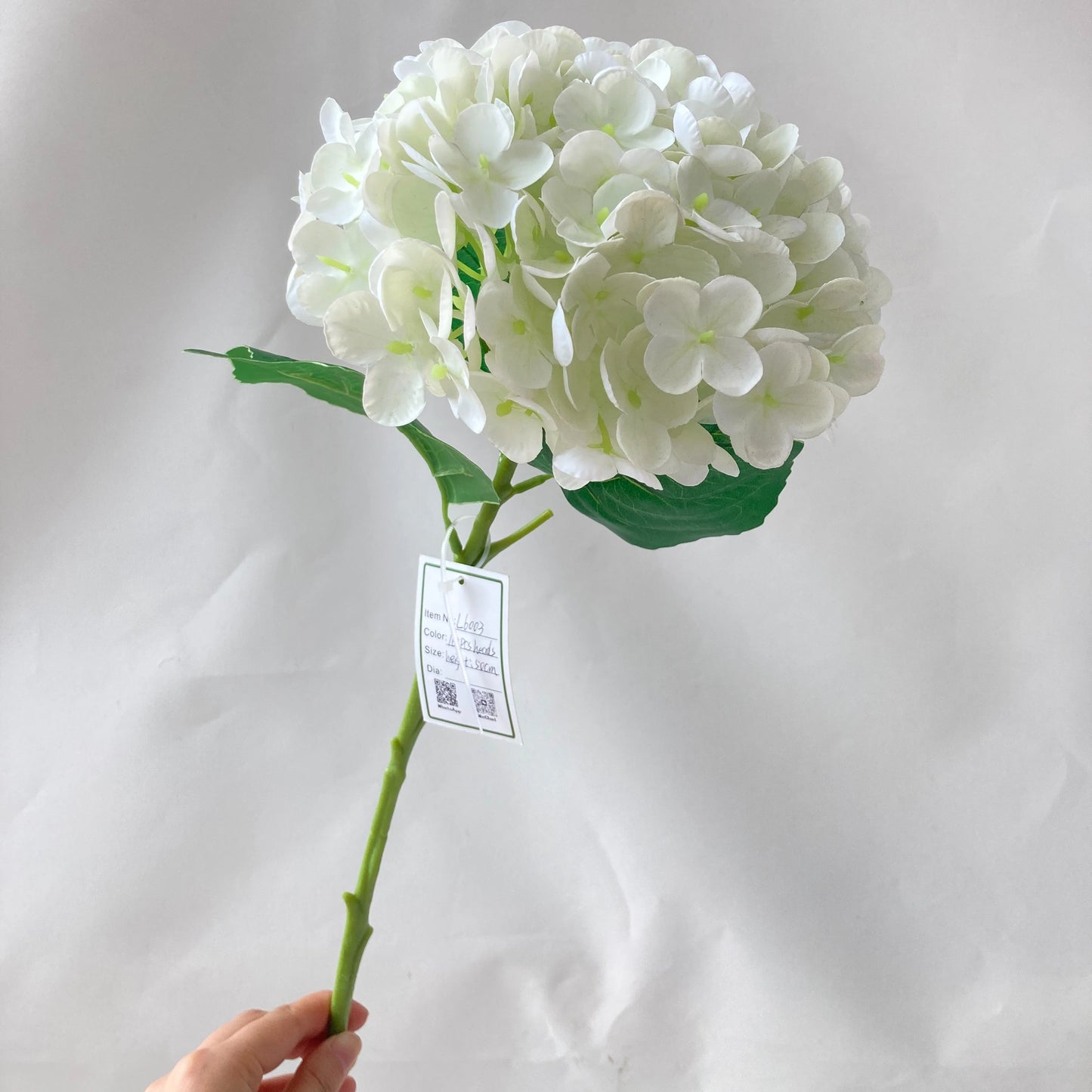 K-0565 Popular Wholesale Real Touch Silk White Hydrangea Home Wedding Flores Decorative Artificial Flower