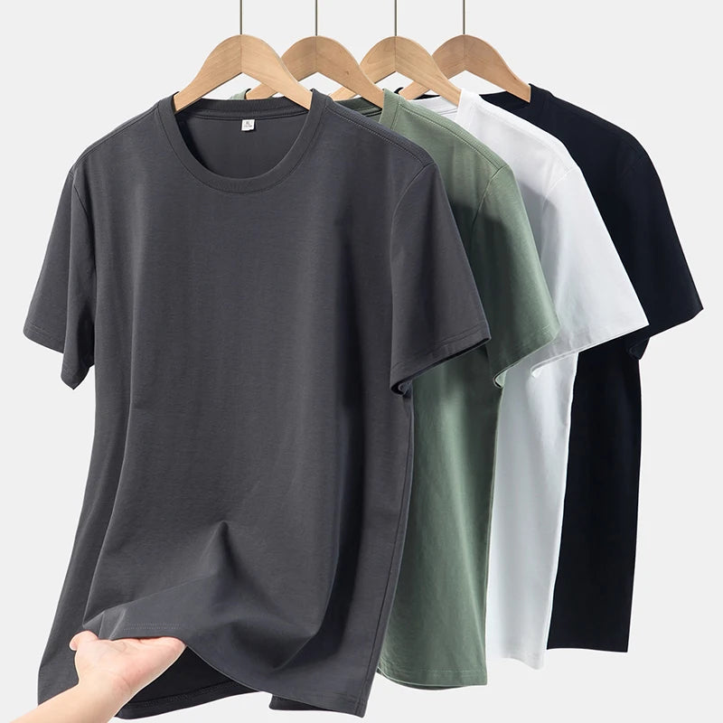 Men's Cool Fabric Cotton Polyester 230 GSM Plain Shirts Gym T Shirt  Custom Logo Casual Shirts