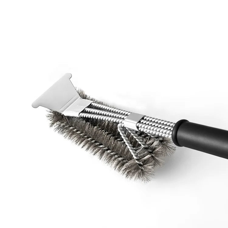 Good Quality Cleaning Stainless Steel Plastic Long Handle Bbq Grill Brush