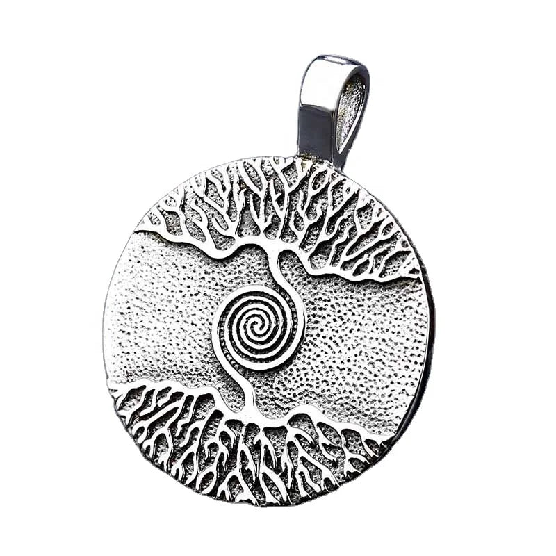 Viking Tree of Life Pendant Vintage Stainless Steel Hiphop Pendant for Men and Women