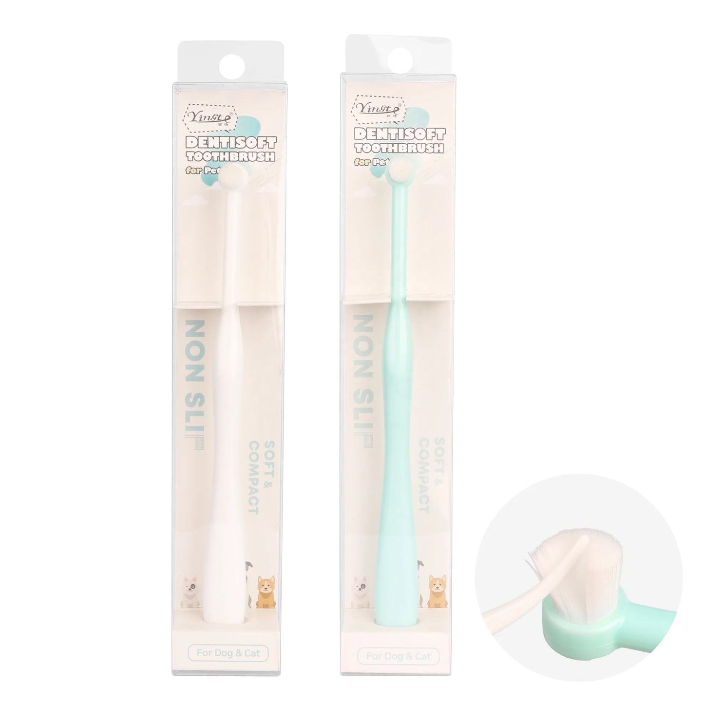Factory Wholesale Pvc Box Packaging Pet Dental Care Cat Dog Toothbrush