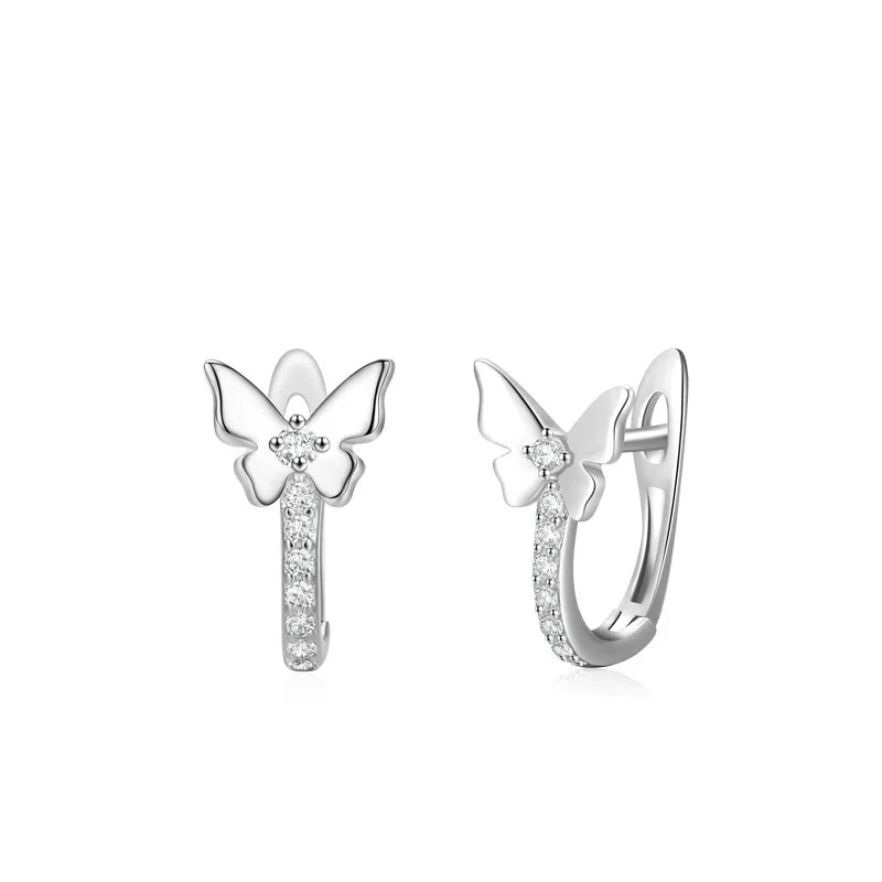 Hot Sale Butterfly Earrings for Women Sterling Silver 925 Ins Style Design Fine Jewelry Popular Hoop Earrings