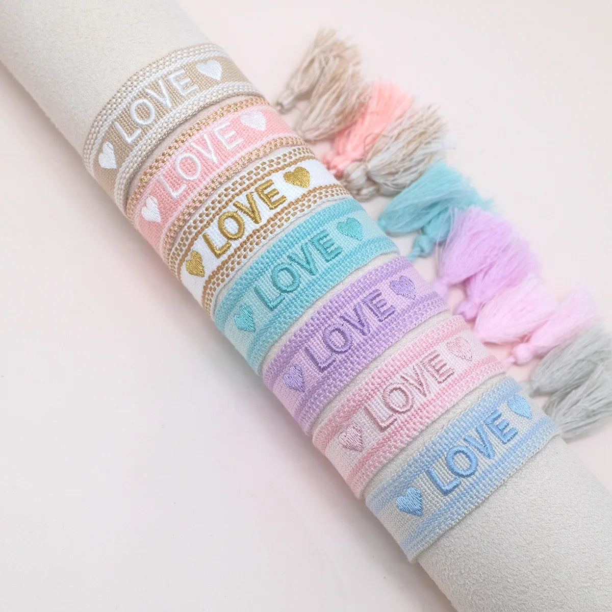 Creative Alphabet Love Heart Couple Bracelet Bohemian Colorful Hand-Woven Adjustable Tassel Bracelet