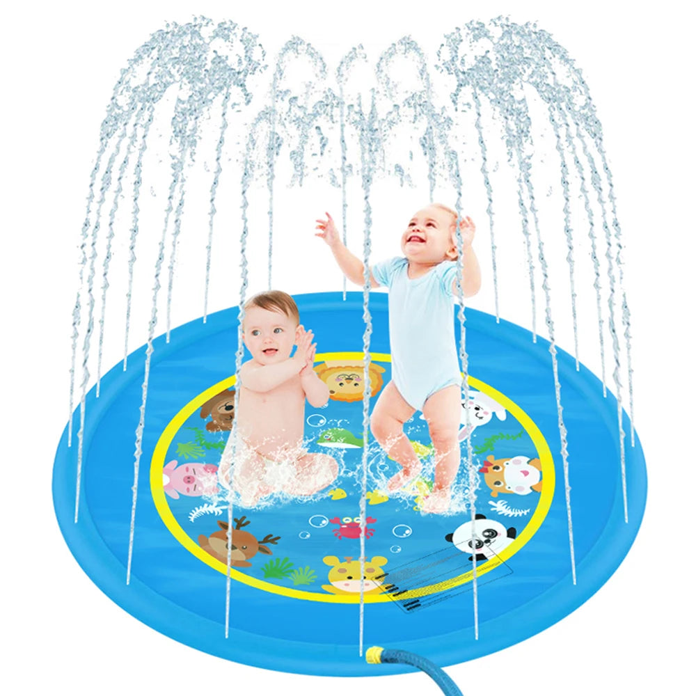 Hemei Modern Outdoor Inflatable PVC Blue Circle Water Sprinkler Play Mat for Kids Under 100kg Capacity Splash Park Use