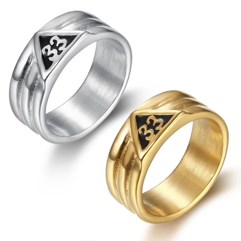 YK Delicate Holiday Personalized Stainless Steel Ring with Arabic Numeral 33 Design for Men and Women's Rings Custom Wholesal