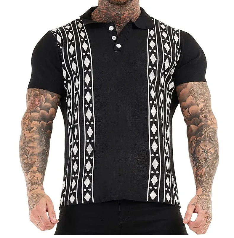 Custom Summer Viscose Black Knitted Men Clothes Homme Polo Tee T Shirt Fashion Man Clothing Wholesale Polos Pour Hommes