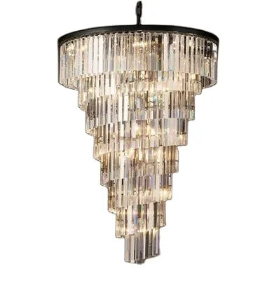 Round Shape Pendant Lamp Modern Ceiling Lights Stairs K9 Crystal Chandelier Luxury Crystal Lamp