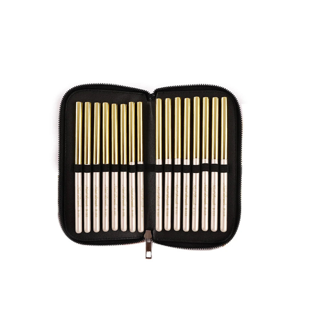 Professional Nail Brush 16PCS White Art Sets UV Gel Polish Beauty Drawing Painting Pen Manicure Tools