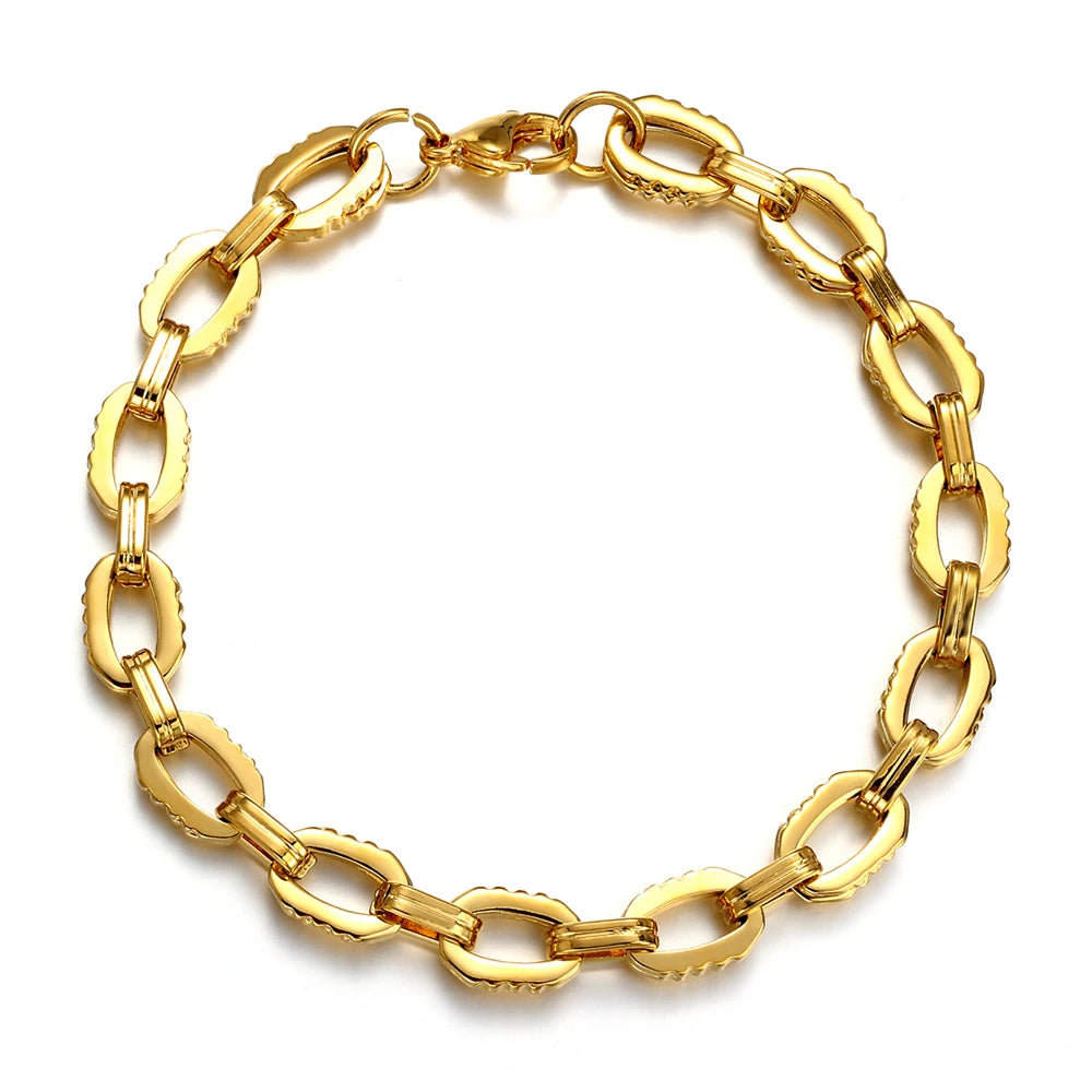 14k 18k Gold Plating Stainless Steel  Bracelets Jewelry