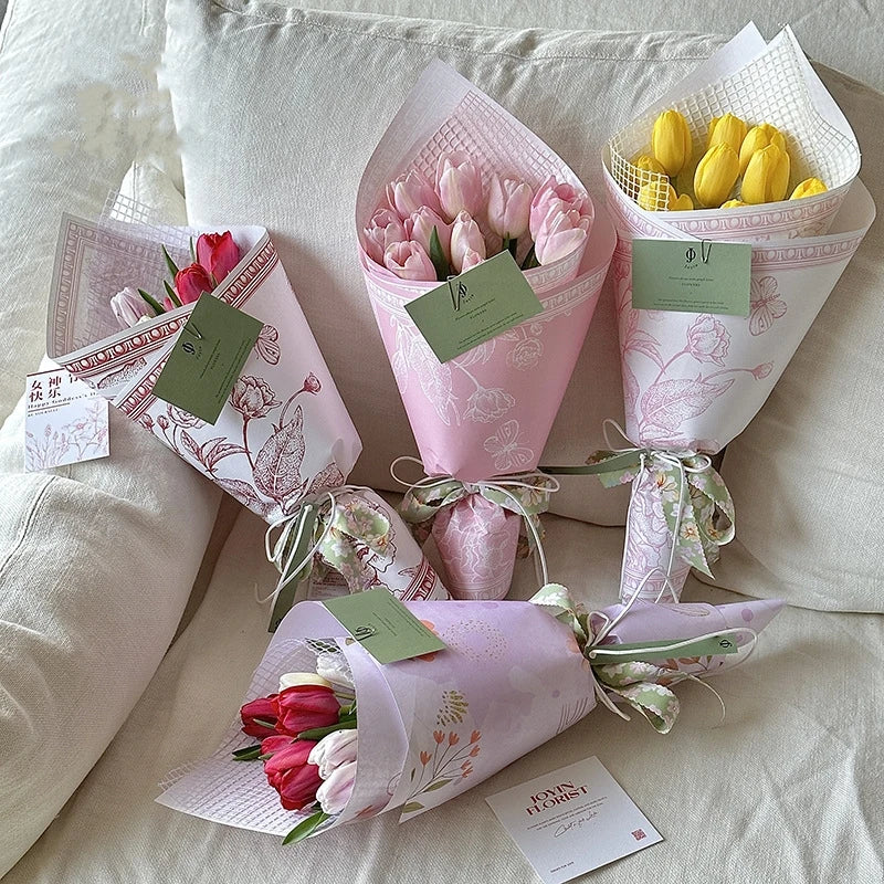 LUCIA Waterproof Glassine Bouquet Wrapping Paper 35x50cm Holiday Gift Supplies Florist Packaging LF160503