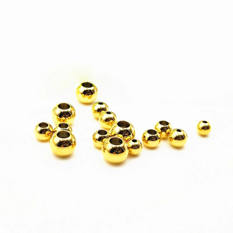 Wholesale Jewelry Accessories Findings Stainless Steel PVD 18K Gold Plating Septum Round Solid Beads DIY Jewelry Making2-10 m