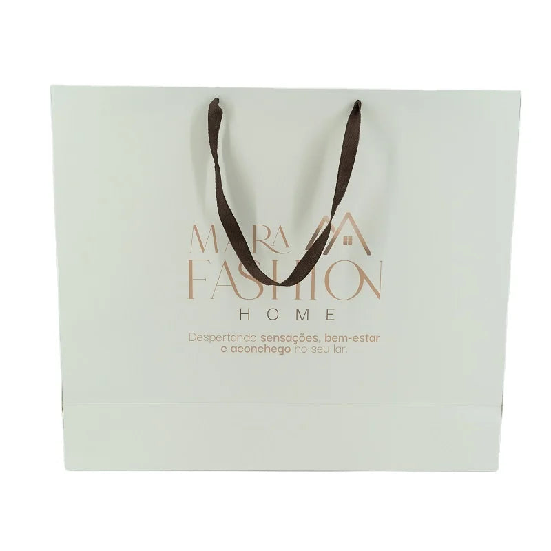 Custom Printed A3 A4 A5 Oversized Luxury Boutique Thickened Gift Shopping Paper Bags with Cotton Webbing Handle for Quilt Pil