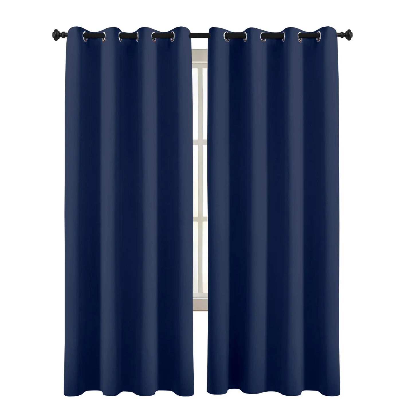 Amity Solid Blackout Curtains Custom Color Brown Blue Polyester Room Window Curtains for the Living Room