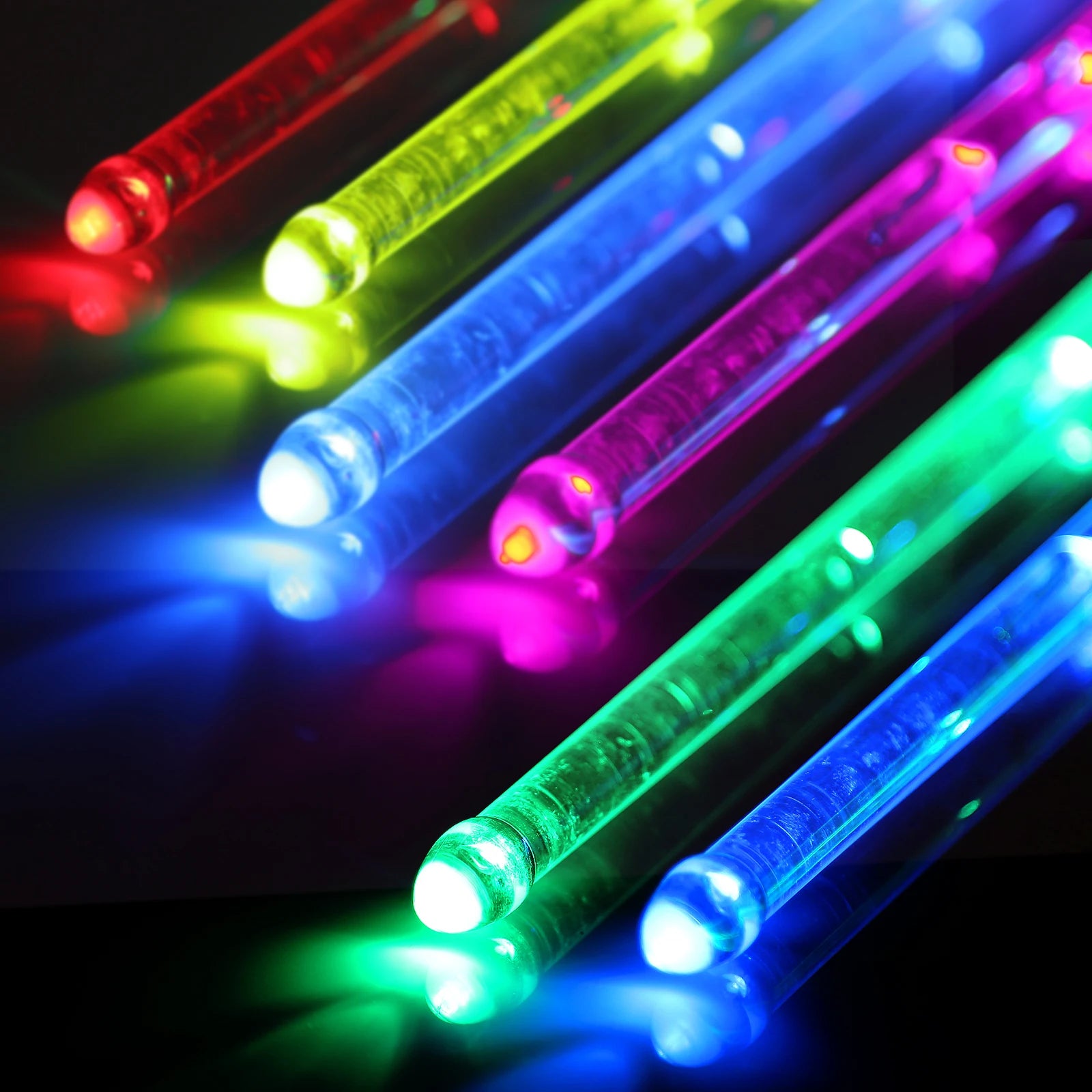 Custom LED Glowing Drum Sticks 15 Color Gradient USB Charging With Switch Stage Show Drum Kit Electronic Drum Sticks
