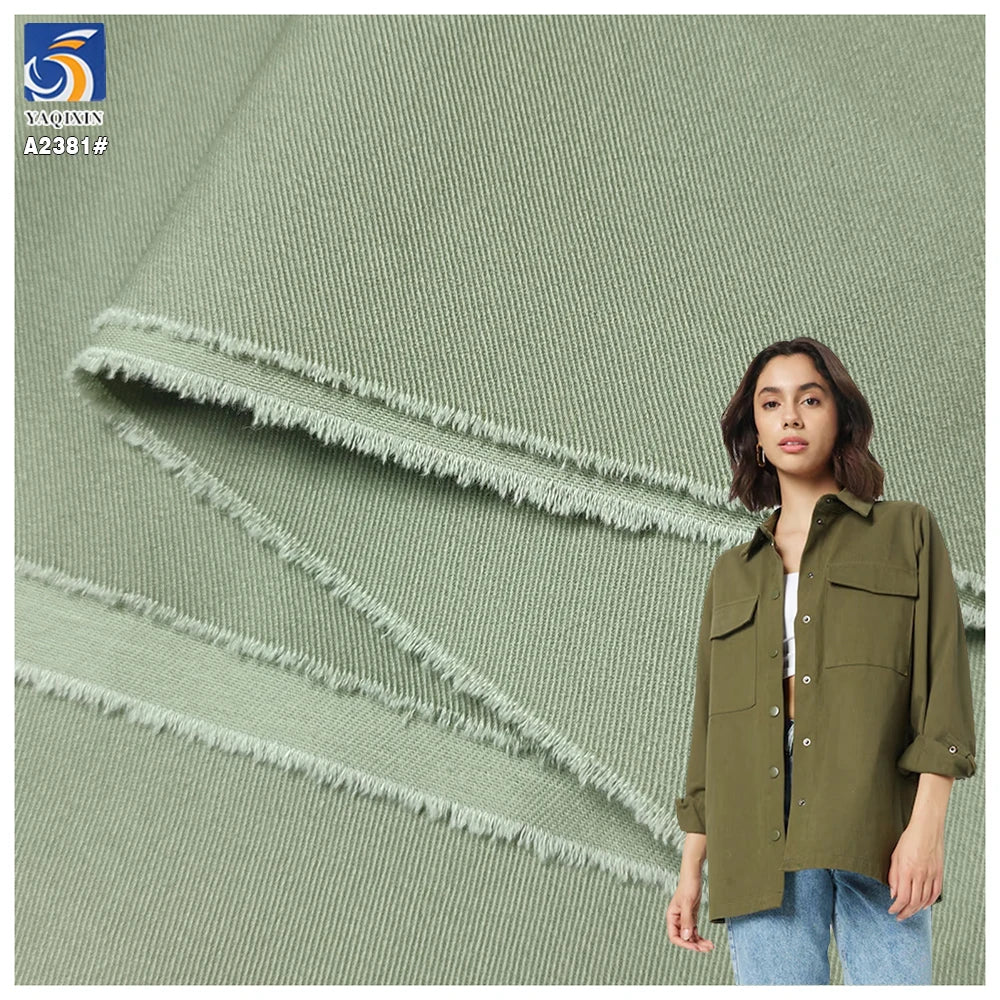 A2381 High Quality 190gsm Washed Ultra-Soft Plain Twill Cotton Fabric for Woman's Shirt Woven 100% Cotton Twill Fabric