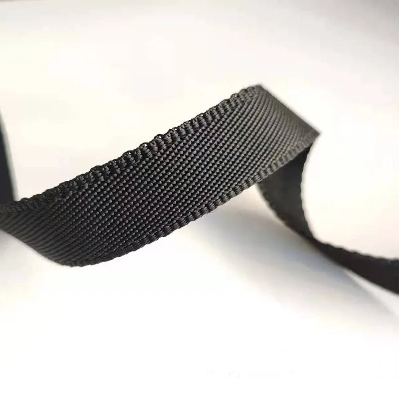 Black 900D PP Strap 2cm-5cm  Locking Stitch  Braid Factory Polypropylene Webbing Tape for Bag  Sustainble Twill Webbing