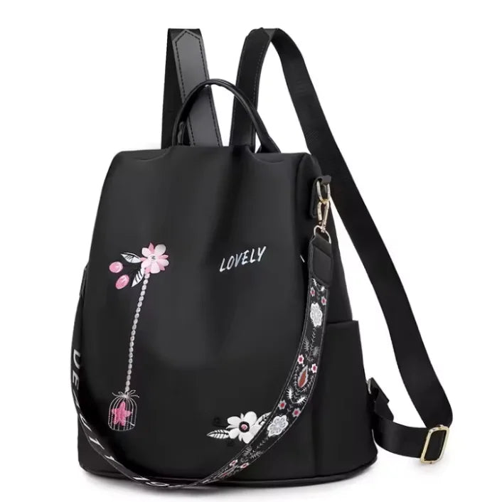 Backpack Female New Backpacks for Women Black Travel Backpack Soft Leather School Bags for Teenage Girls