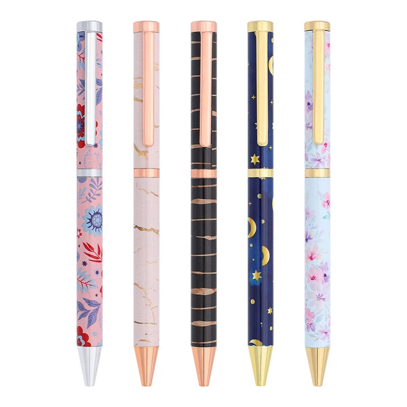 Customized Personalized Design of Heat Transfer Pen Logo Striped Star Marble Pattern Flower Senior Gift Ballpoint Pen Sports 