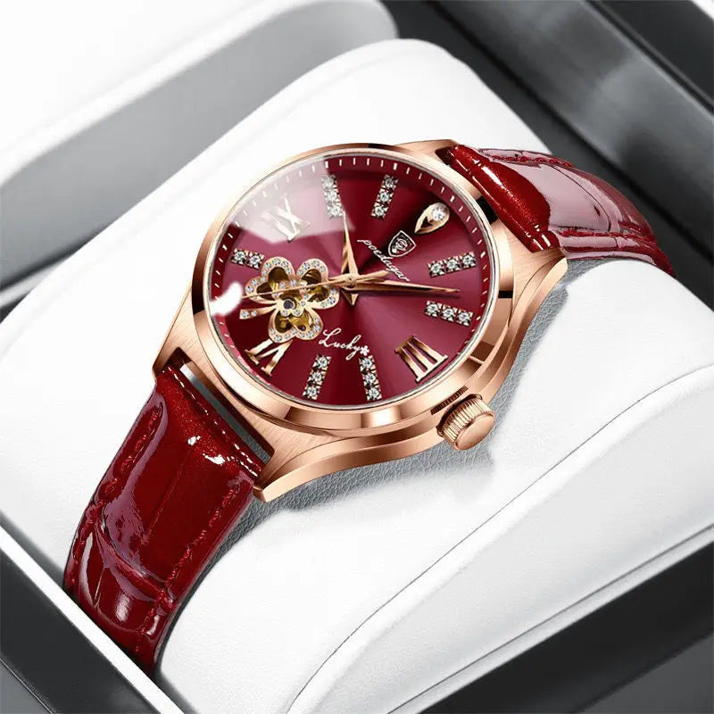 QUARTZ WATCH  Eggplant Genuine Waterproof Ladies Watch Calendar Korean Version of Quartz Trembles Quick Sell Explosions-piece